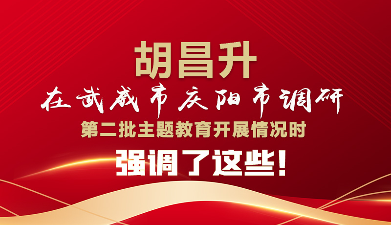 圖解|胡昌升在武威市慶陽(yáng)市調(diào)研第二批主題教育開(kāi)展情況時(shí)強(qiáng)調(diào)了這些！