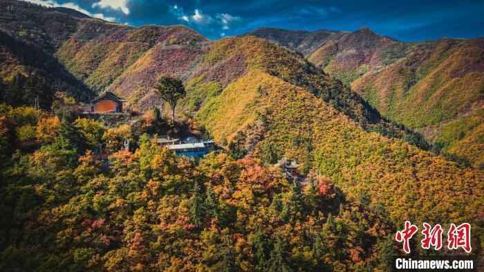 深秋,位于蘭州市榆中縣的興隆山,似打翻調色板。金峯 攝 深秋,位于蘭州市榆中縣的興隆山,似打翻調色板。金峯 攝