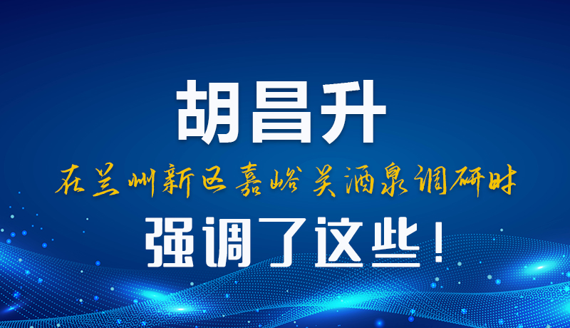 圖解|胡昌升在蘭州新區嘉峪關酒泉調研時強調了這些！